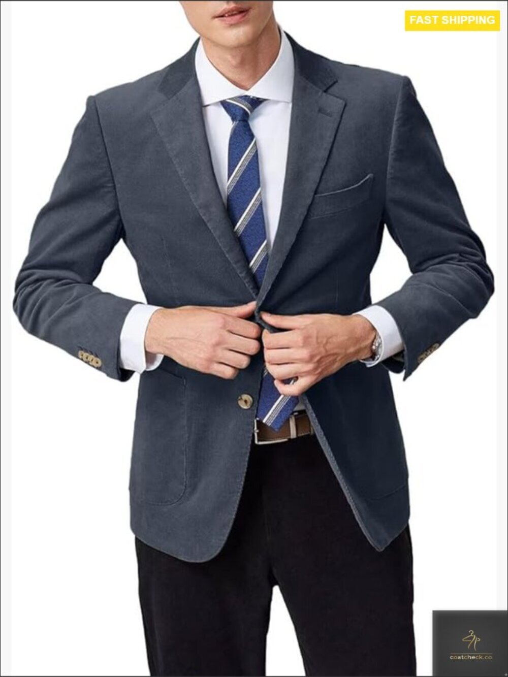 Slim Fit Corduroy Blazer Vintage Sport Coat Mens Casual Work Jacket